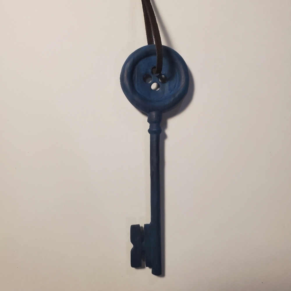 Coraline Button Key Pendant Necklace
